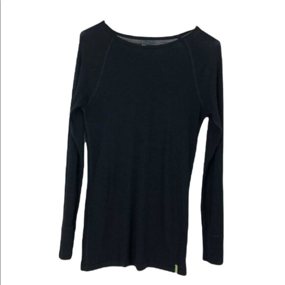 Kathmandu black long sleeve merino wool tshirt xs - fair (holes) - Picture 1 of 13